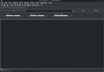 TTS reader Balabolka running on Wine 2.0.5 via PlayOnLinux
