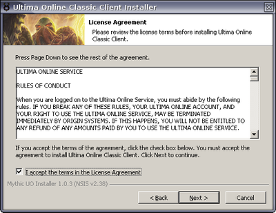 Screen before the install location dialog