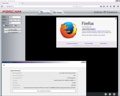 Foscam Webinterface + Used system info