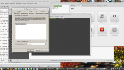winecfg command with wine opened window