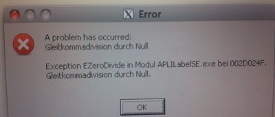 Error message on screen when TIF images were inserted.