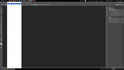 Sceenshot showing Photoshop CS6 menu issues