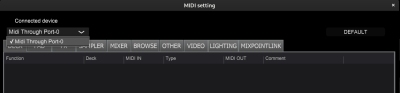MIDI settings in the app
