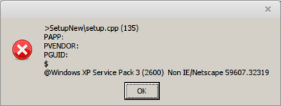 Wine error msg from HEW4 installation.