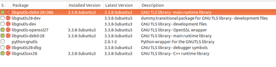 package manager search libgnutls