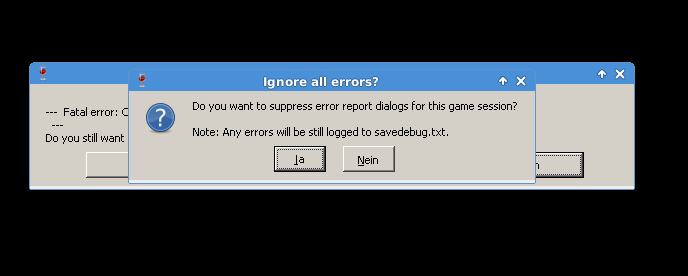 second thing that shows after I hit &quot;ignore&quot; in the first screen. I pressed the &quot;no&quot; button.