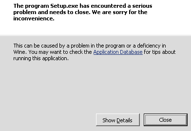 the error message