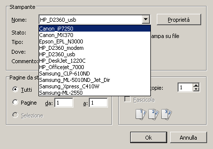 printer list