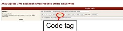 WineHQ Forums Code tag