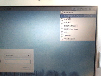 lightdm showing dropdown of available desktops