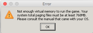 Screenshot of the error message.